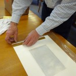 measuring the work for framing, with Bruce Bumbarger & John Anderies